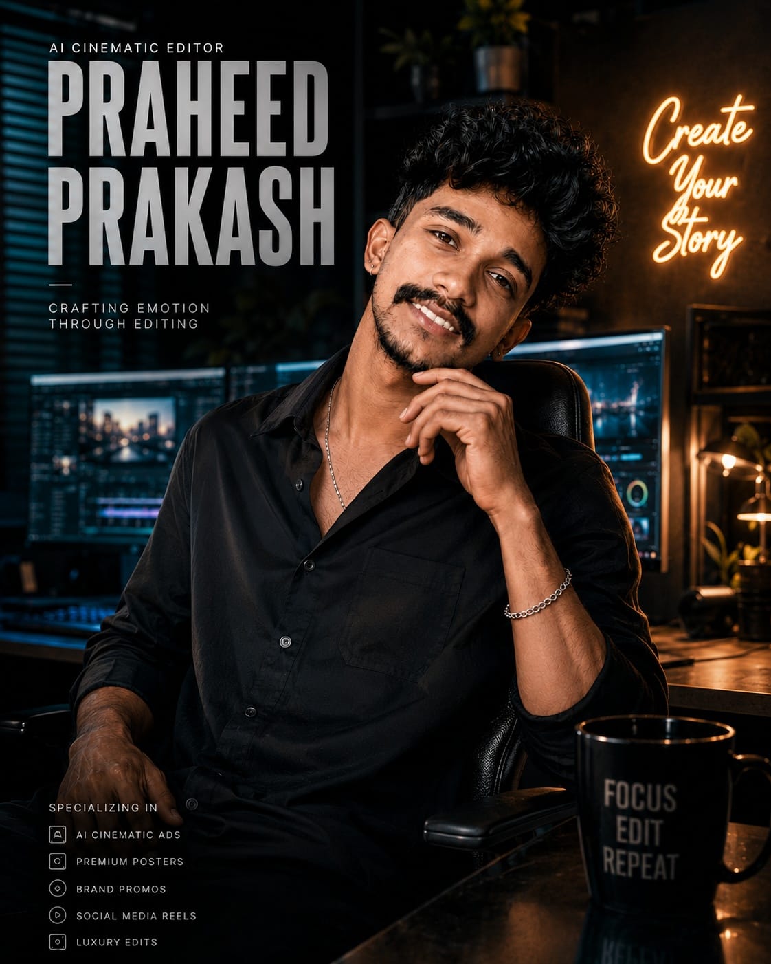 Portrait of Praheed Prakash, creative director